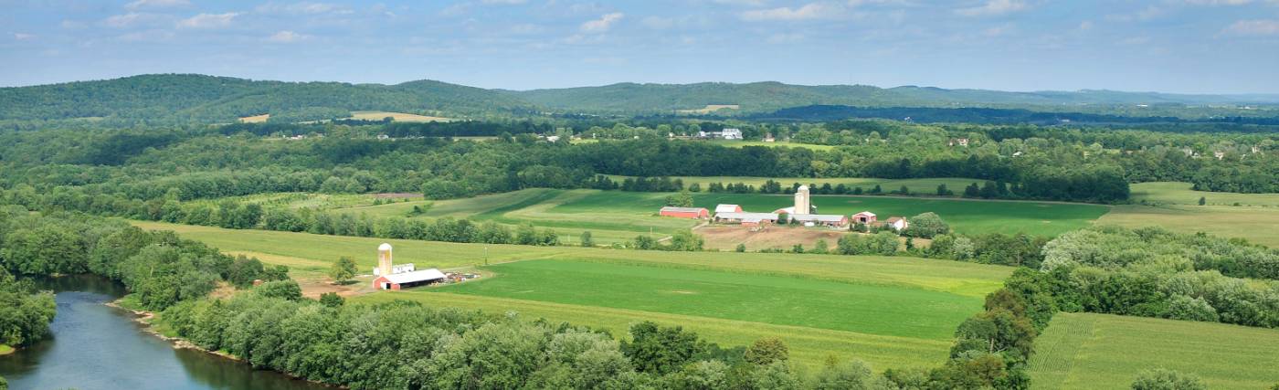 aerial view of farmland